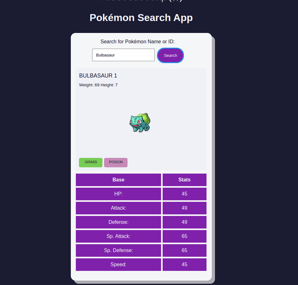 Pokemon Search App
