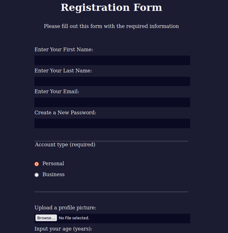 Registration Form