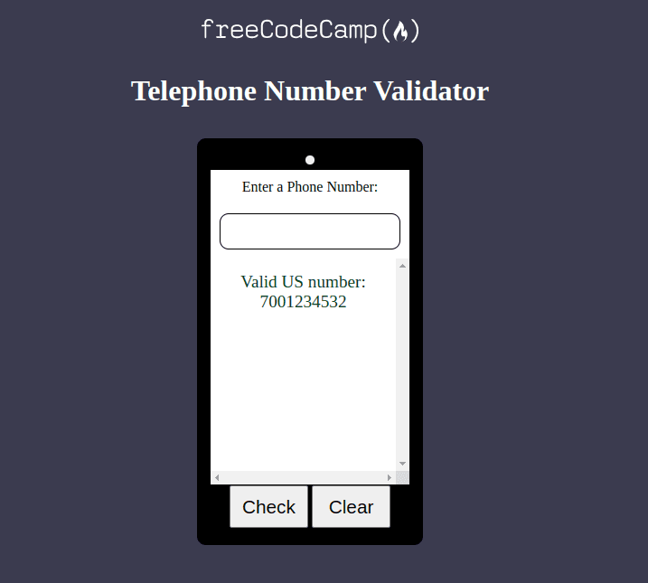 Telephone Number Validator